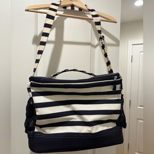 Pottery Barn KIDS Classic Family Insulated Cooler Tote Bag~Navy / white striped